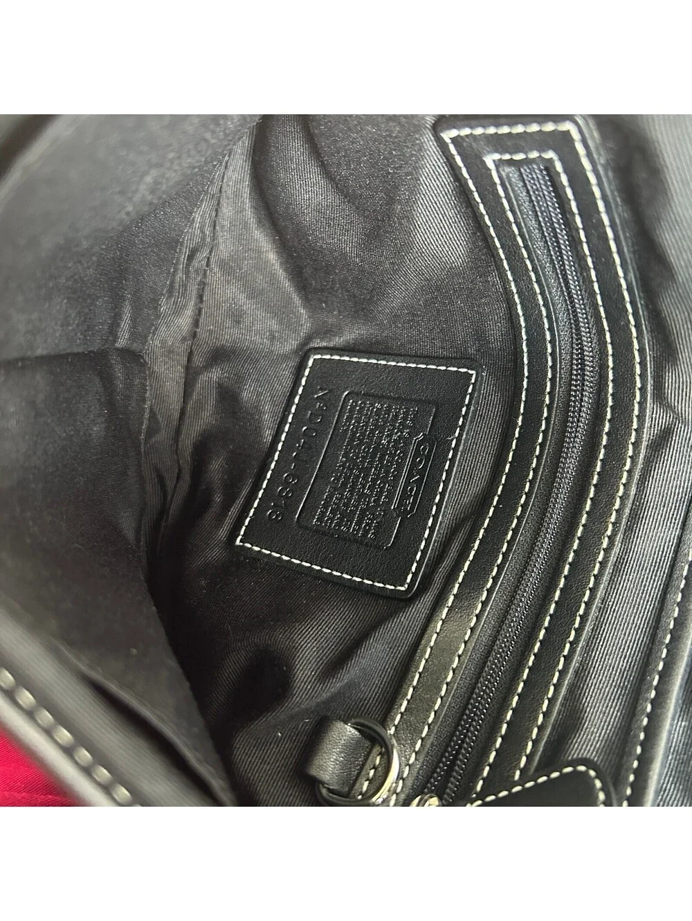 Coach Soho Black Grey Signature Monogram Shoulder Bag Leather Trim Buckle Purse